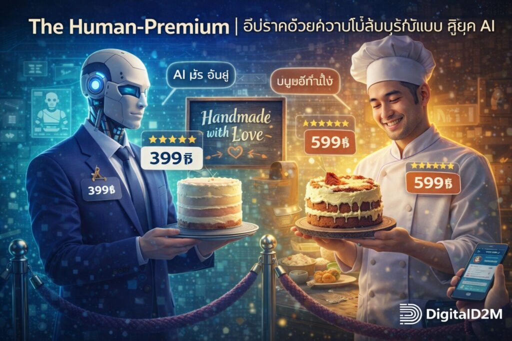 The Human-Premium, Anti-AI Positioning, สร้างแบรนด์หรู, จิตวิทยาการตลาด, การตลาดสวนกระแส