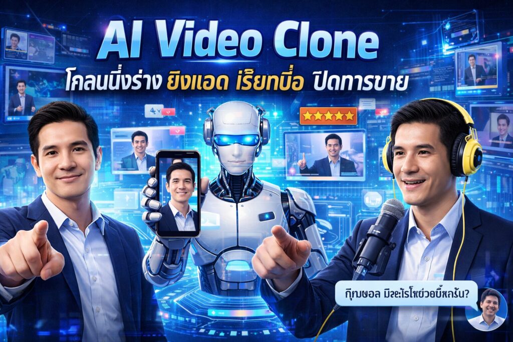 AI Video Clone, เครื่องมือ AI, การตลาดออนไลน์, ยิงแอด, ปิดการขาย