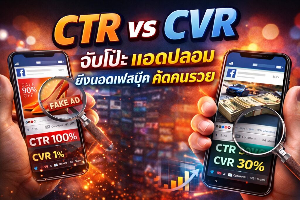 CTR vs CVR, ยิงแอดเฟสบุ๊ค, โฆษณาออนไลน์, วัดผลโฆษณา, ปิดการขาย