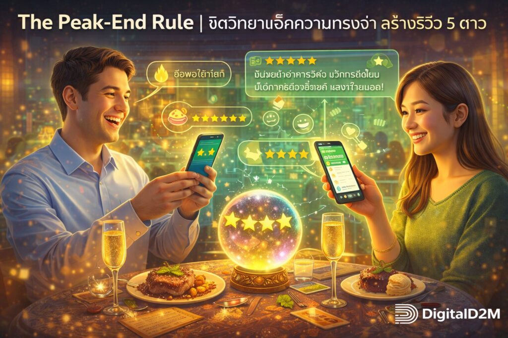 The Peak-End Rule, จิตวิทยาความทรงจำ, Customer Experience, สร้างความประทับใจ, รีวิว 5 ดาว
