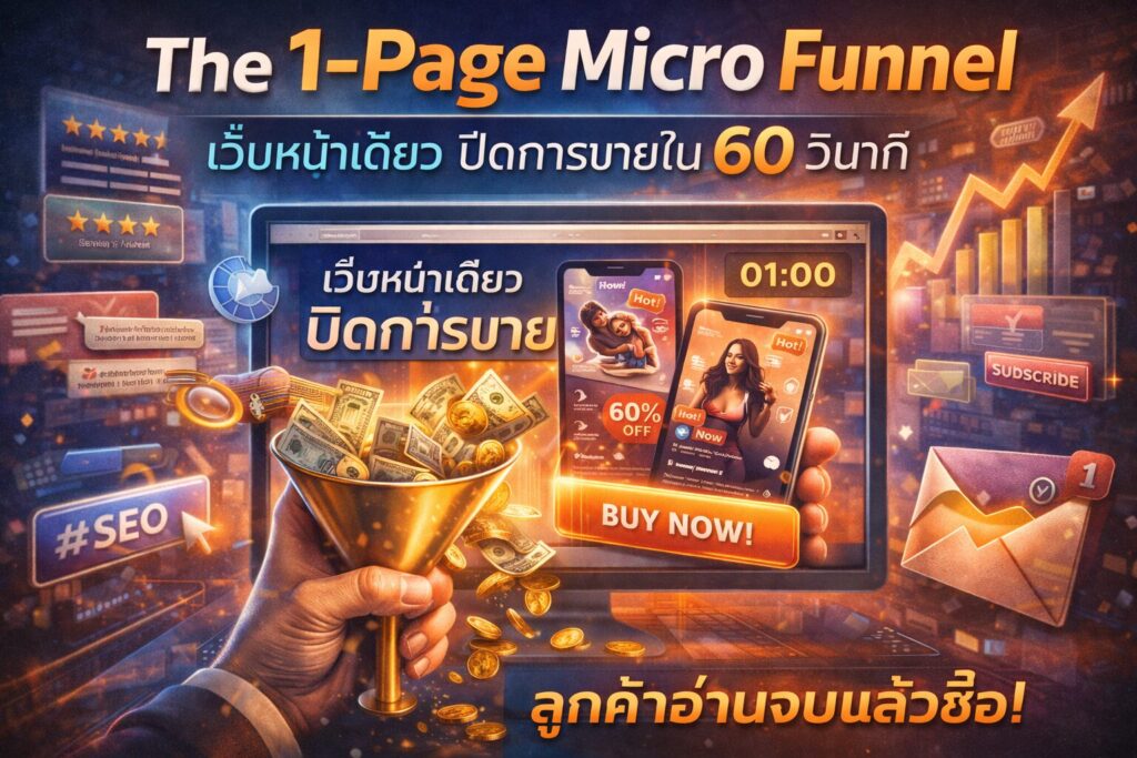 1-Page Funnel, เซลล์เพจหน้าเดียว, เพิ่ม Conversion Rate, Advertorial, ปิดการขาย