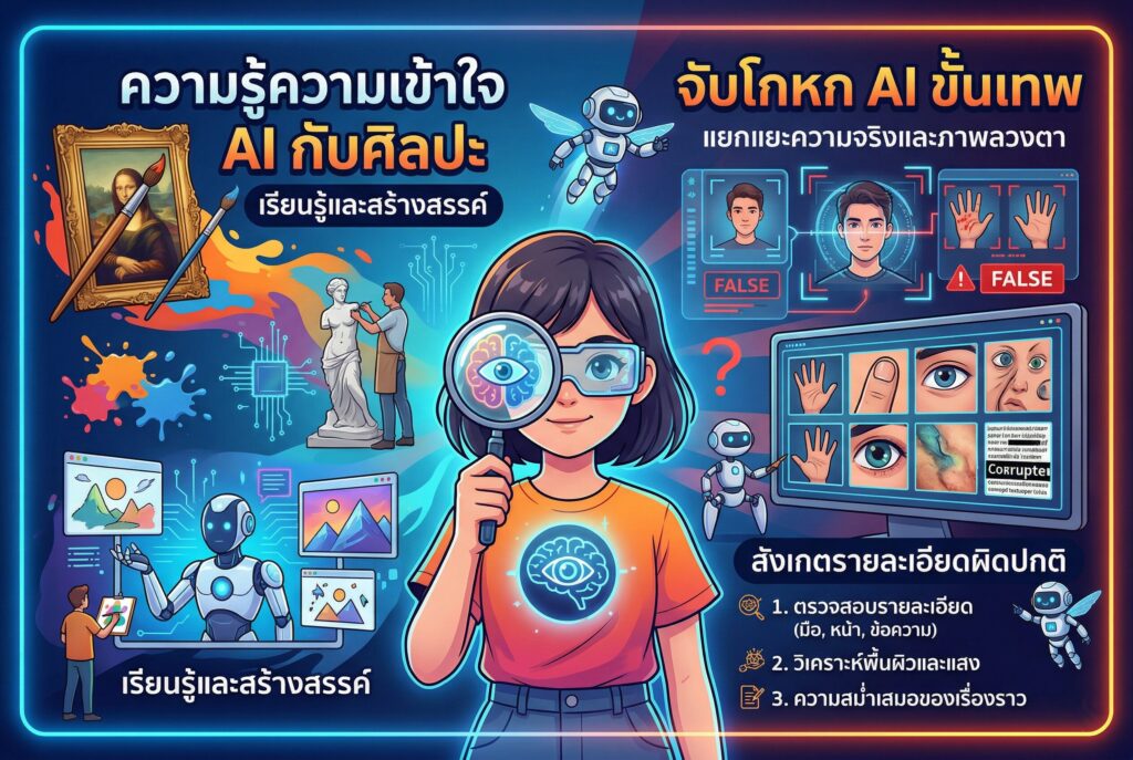 ความรู้ความเข้าใจ AI, จับโกหก AI, ตรวจสอบข้อมูล, ทำงานร่วมกับ AI, เทคโนโลยี AI