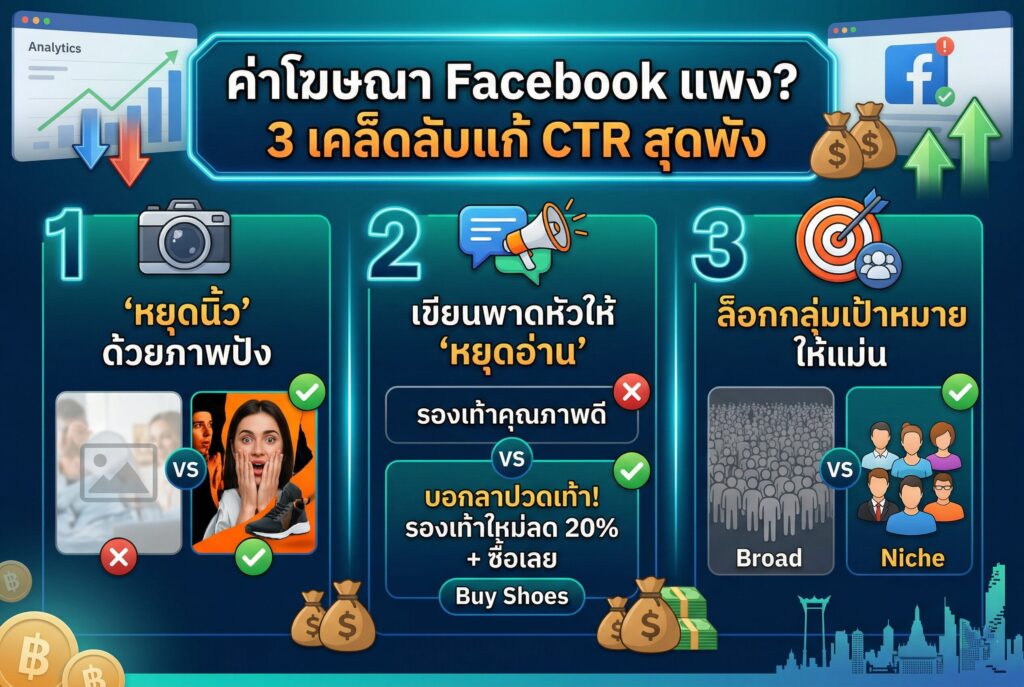 ค่าโฆษณา Facebook, ยิงแอด, ทำโฆษณา Facebook, คอนเทนต์, เพิ่มยอดขาย