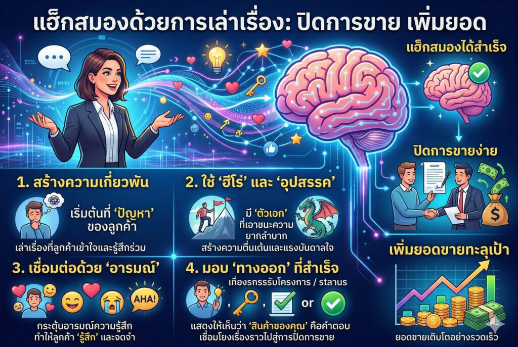 เทคนิคการขาย, เล่าเรื่อง, จิตวิทยาการขาย, ปิดการขาย, เพิ่มยอดขาย