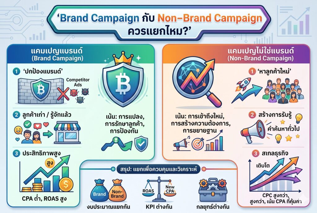 Brand Campaign กับ Non-Brand Campaign, โฆษณา Google, การตลาดออนไลน์, เพิ่มยอดขาย, ยิงแอด Google