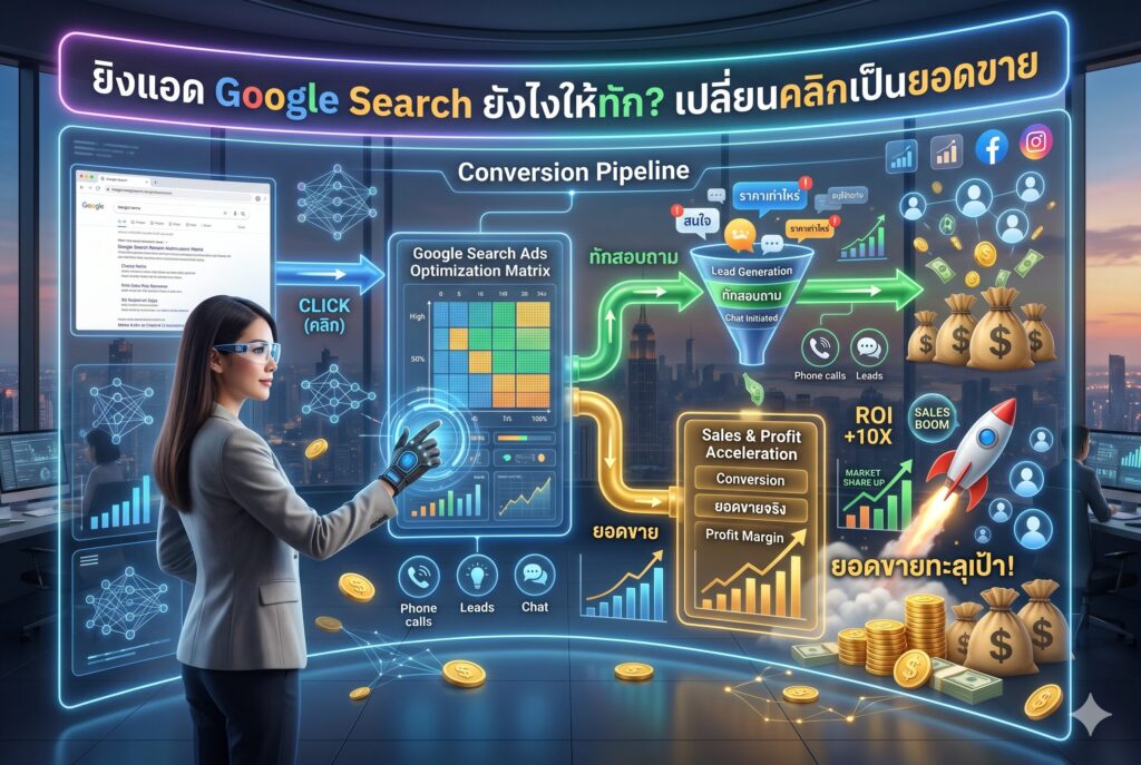ยิงแอด Google Search, การตลาดออนไลน์, โฆษณา Google, Search Intent, Landing Page