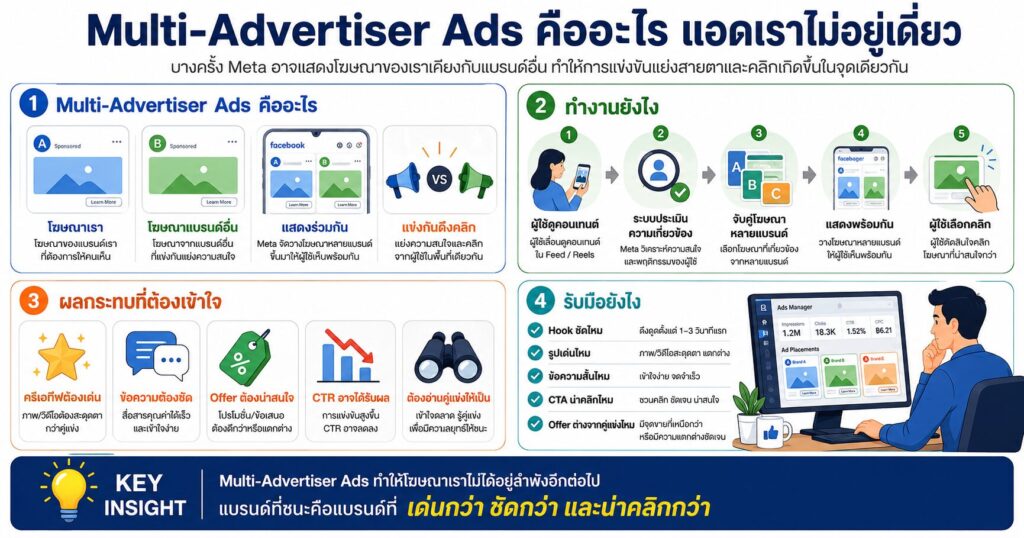 Multi-Advertiser Ads, Facebook Ads, Meta Ads, เทคนิคยิงแอด, Ad Creative