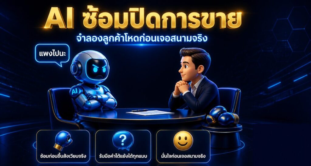 AI ซ้อมปิดการขาย: จำลองลูกค้าโหดก่อนเจอสนามจริง