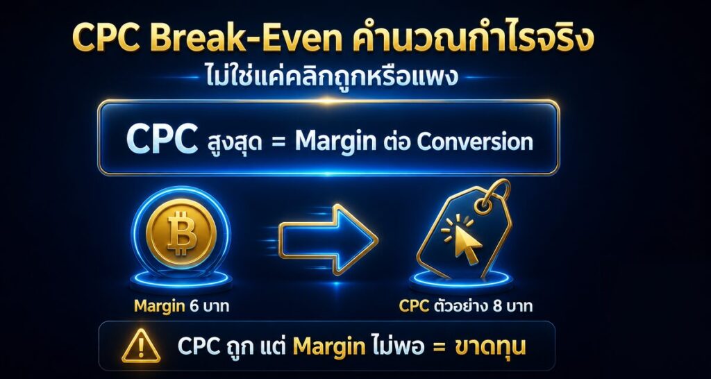 สูตรคำนวณ CPC แบบ Break-Even เจาะกำไรจริง ไม่ใช่แค่คลิกถูก