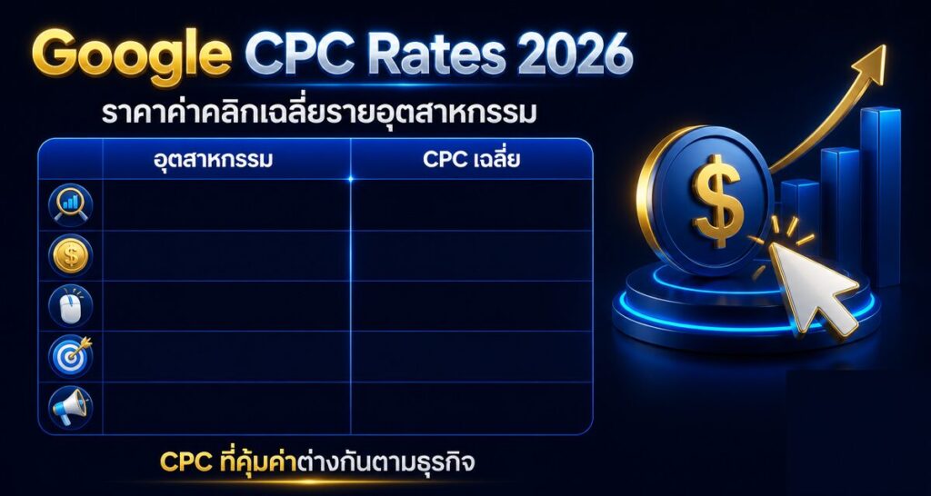 Google CPC Rates 2026: ราคาค่าคลิกเฉลี่ยรายอุตสาหกรรม